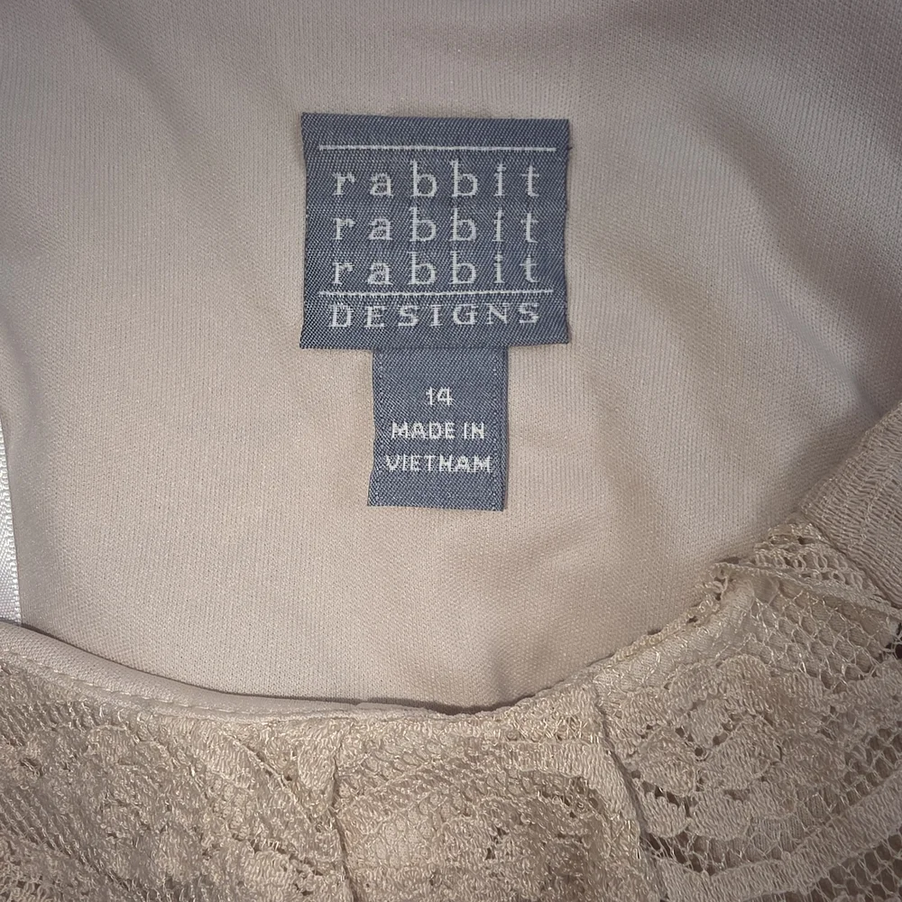 Rabbit Rabbit Rabbit Cream Textured Mini Dress - Picture 6 of 6